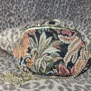 Vintage metallic Floral Tapestry Chain Bag evening bag event bag red carpet
